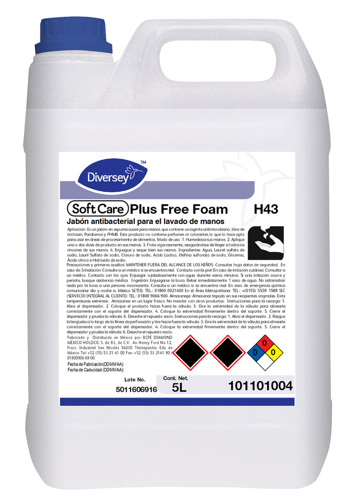 SOFT CARE PLUS FREE FOAM 2x5L - Jabón antibacterial en espuma para lavado de manos